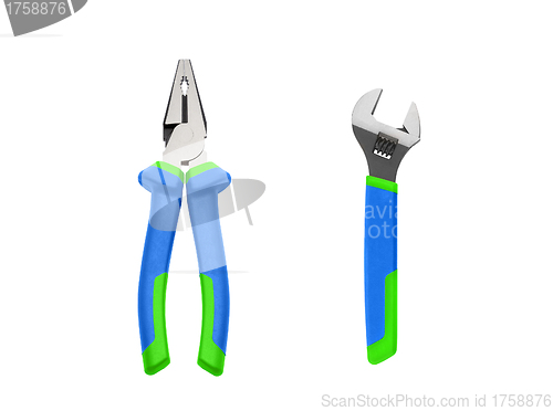 Image of pliers with rubber isolated on white