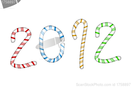 Image of New 2012 year with candy text