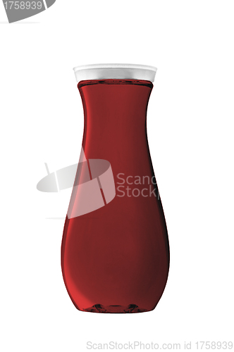 Image of Red cosmetics bottle isolated