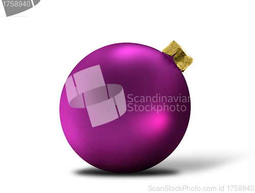 Image of glittering purple christmas bauble over white