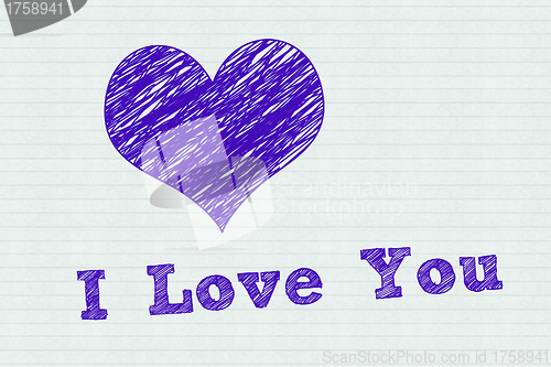 Image of "I Love You" text, with a heart