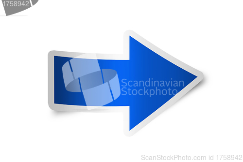 Image of Right arrow icon blue, isolated