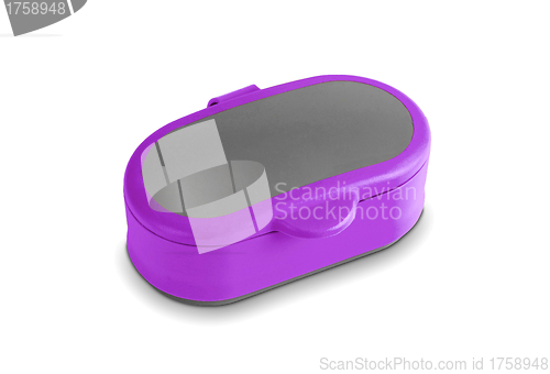 Image of Purpule plastic case on white background