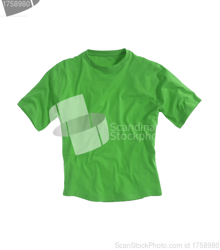 Image of Green T-shirt isolated on white background