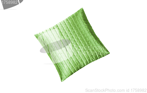 Image of Green pillow isolated on white