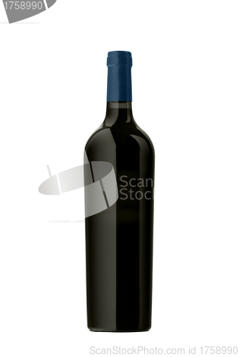 Image of red wine bottle isolated
