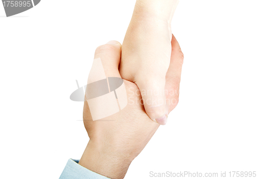 Image of shaking hands with Business suited arm
