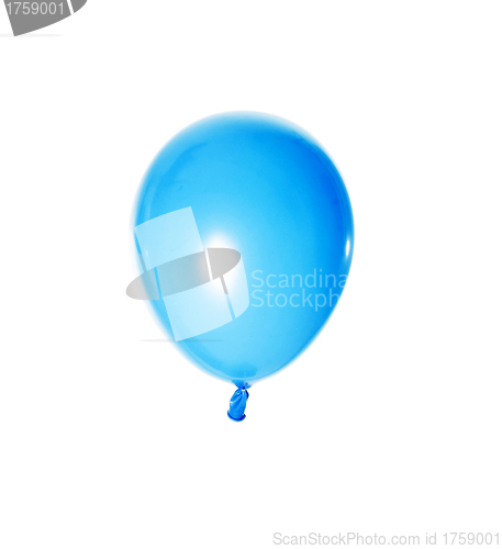 Image of Single blue balloon isolated on white