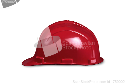 Image of Red builder's helmet isolated