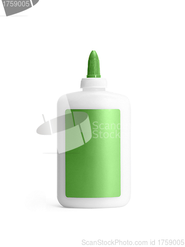 Image of White with green glue container