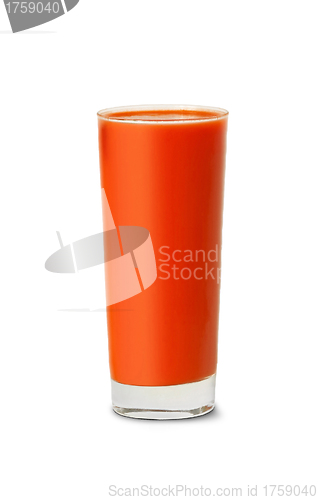 Image of Tomato juice in glass isolated