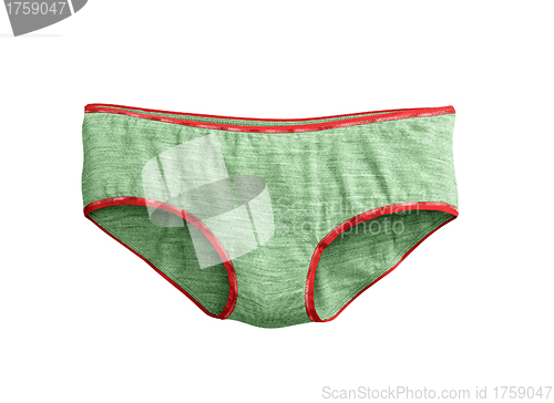 Image of green women's briefs isolated