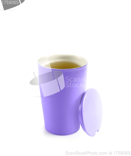 Image of tea in thermos mug
