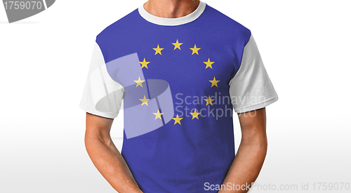 Image of Europe t-shirt isolated on white