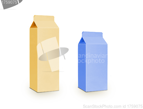 Image of Milk boxes isolated on white