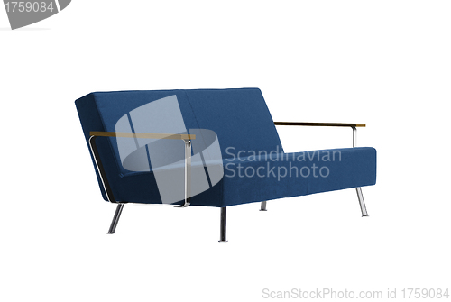 Image of blue sofa isolated