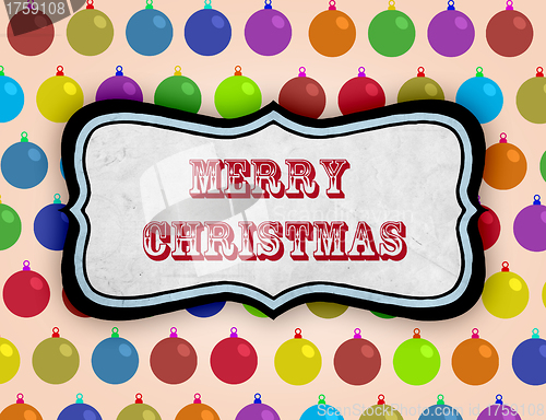 Image of Merry Christmas text with equipment for christamss tree