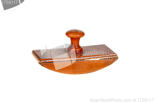 Image of wooden rubber stamp isolated