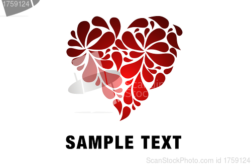 Image of Abstarct heart with sample text for postcard