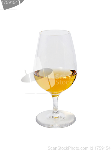 Image of glass of scotch top view