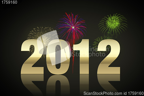 Image of New 2012 year with fireworks