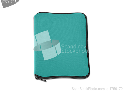 Image of Green bag for laptop isolated