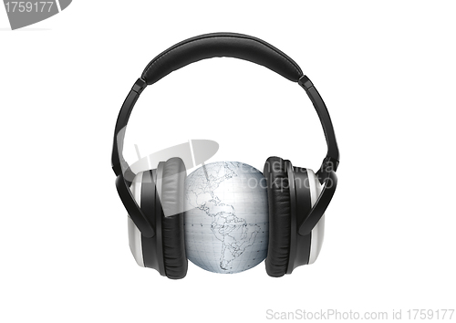 Image of globus with headphones