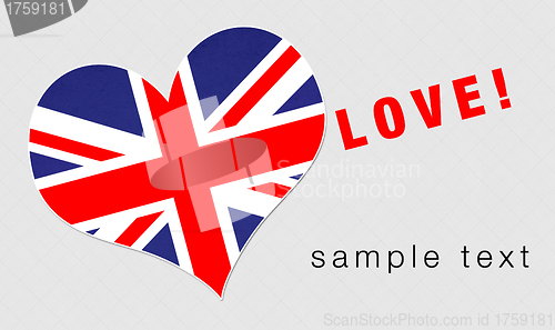 Image of UK heart illustration design isolated