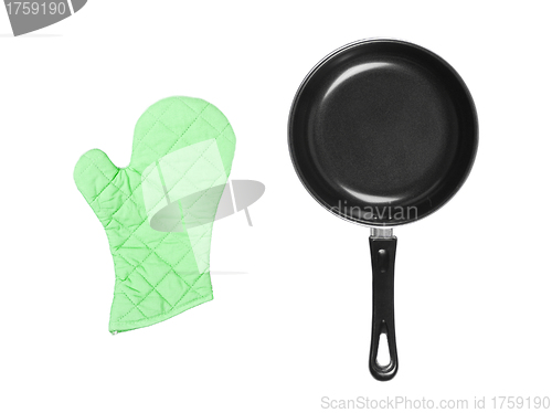 Image of kitchen glove with pan