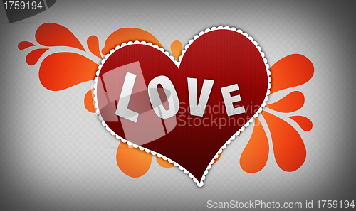 Image of Red heart on gray background