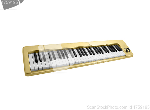 Image of golden piano keyboard