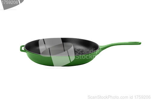 Image of Green vintage pan with a nonstick coating