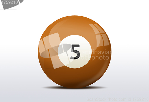 Image of Number five billiard ball