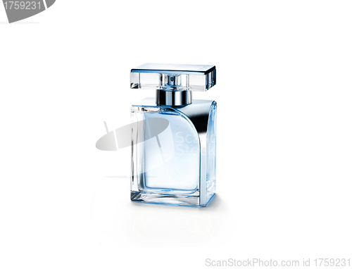 Image of Perfume bottle on a glass surface