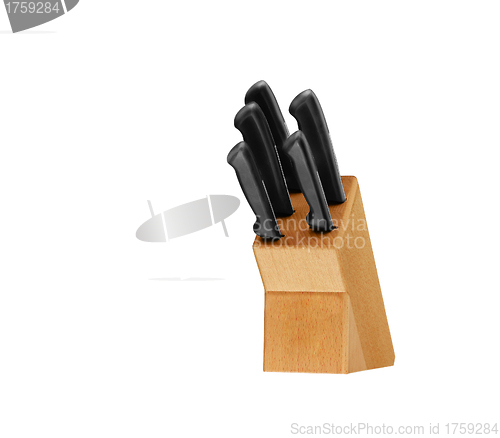 Image of set of knives for kitchen isolated on white