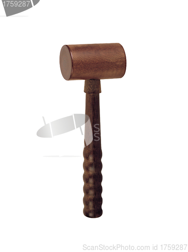 Image of Wood hammer isolated on white