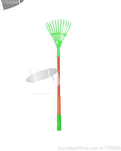 Image of Plastic rake isolated on the white background