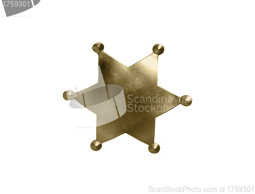 Image of sheriff badge isolated on white background