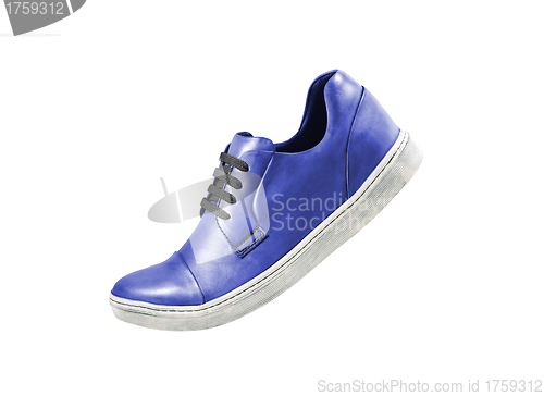 Image of blue sport shoe isolated on a white