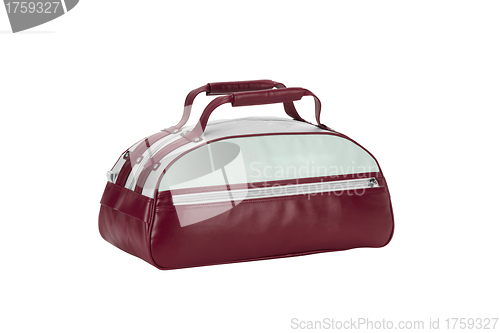 Image of Red Leather Bag isolated