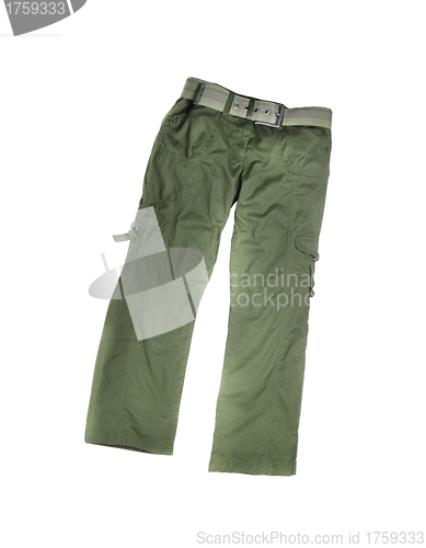 Image of Green sport trousers isolated on white