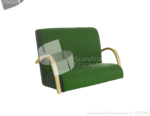 Image of Green sofa on white background