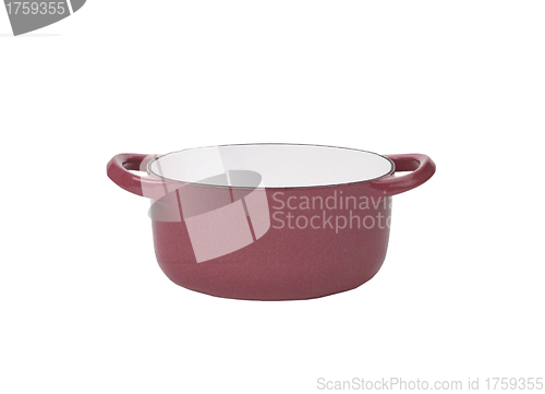 Image of Dark red pan isolated