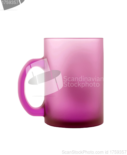 Image of pink coffee mug isolated on white background