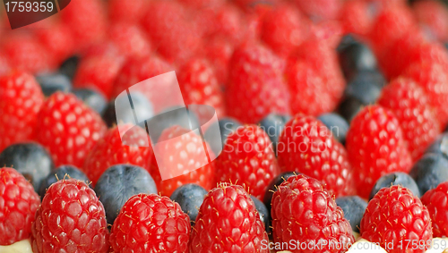 Image of composition from a blueberry and raspberry