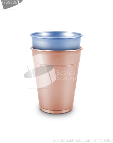 Image of Two Plastic cups isolated