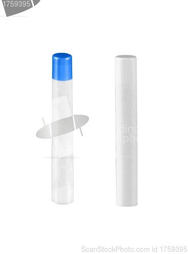 Image of White cosmetic bottle isolated on the white