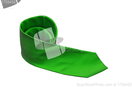 Image of green tie isolated on a white background