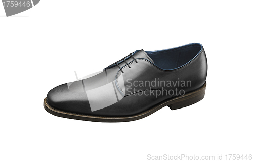 Image of black shiny man's shoe