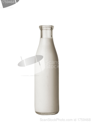 Image of milk bottle isolated on white